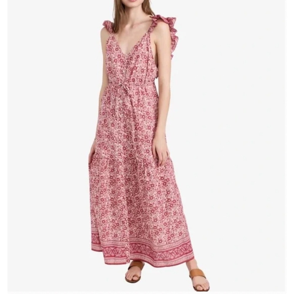 Faherty Hyland Dress Sun Up Block Floral Print Maxi Dress XS